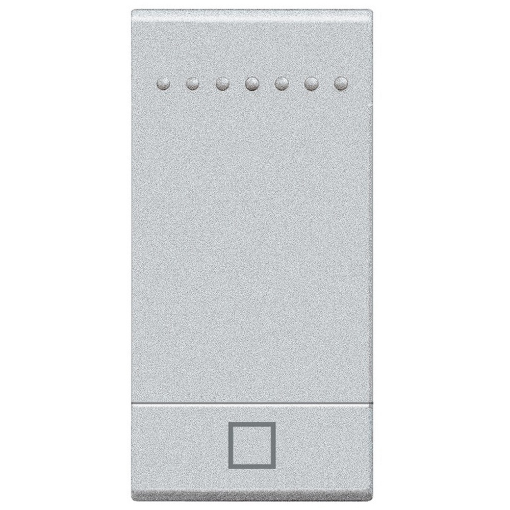 Copritasto Livinglight simbolo STOP illuminabile 1 modulo grigio tech per interruttori