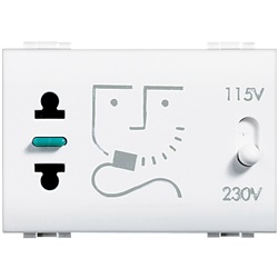 Presa rasoio da incasso 230V 3 moduli isolamento sicurezza uso domestico e professionale