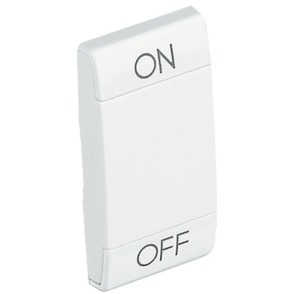 Copritasto Light ON OFF 1 modulo bianco con lente illuminabile per impianti elettrici sicuri