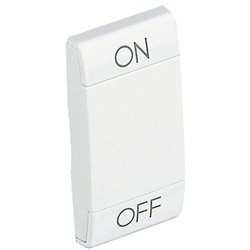 Copritasto Light ON OFF 1 modulo bianco con lente illuminabile per impianti elettrici sicuri