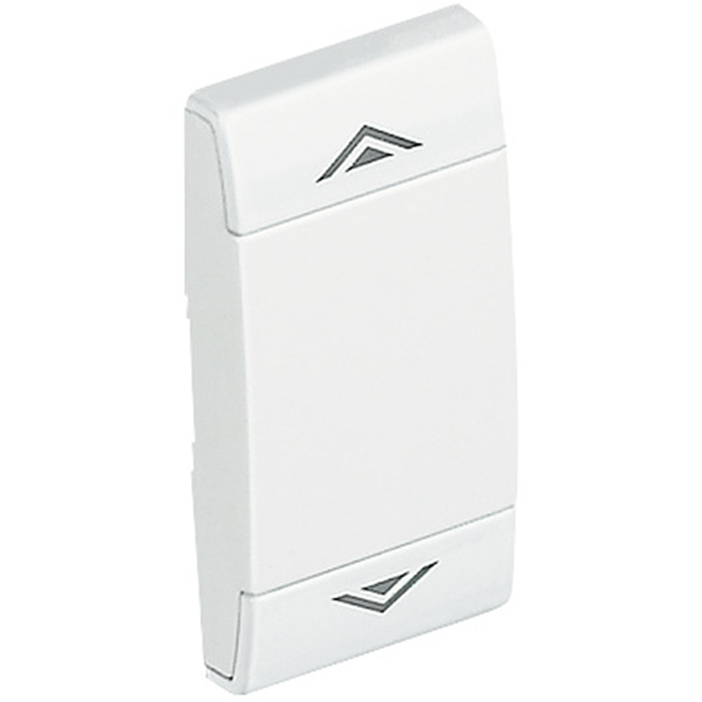 Copritasto Livinglight 1 modulo bianco con lente illuminabile e serigrafia SU GIU per comando pulsante elettrico