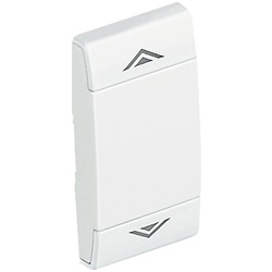 Copritasto Livinglight 1 modulo bianco con lente illuminabile e serigrafia SU GIU per comando pulsante elettrico