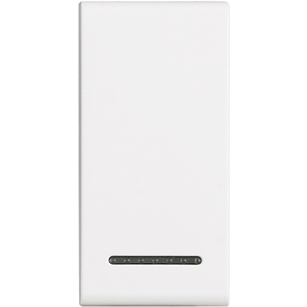 Copritasto light neutro illuminabile 1 modulo per interruttore deviatore invertitore bianco
