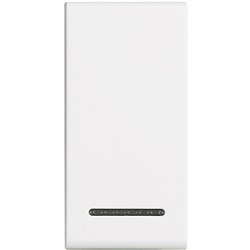 Copritasto light neutro illuminabile 1 modulo per interruttore deviatore invertitore bianco