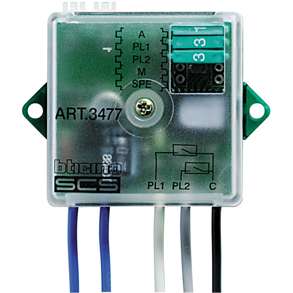 Interfaccia contatti BASIC SCS 2 moduli guida DIN LED controllo attuatori automazione elettrica