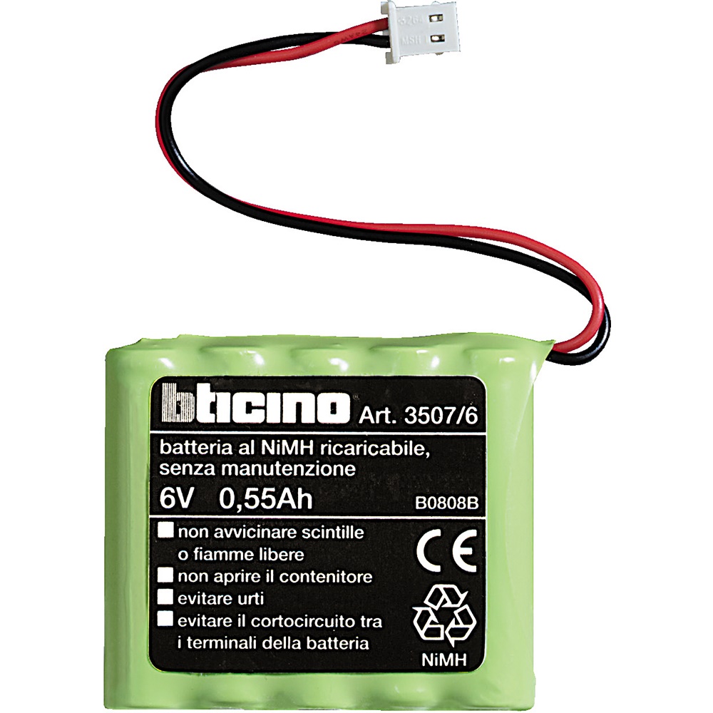Batteria NiMH 6V 0,55Ah compatta per sirene interne e centrali antifurto