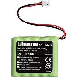 Batteria NiMH 6V 0,55Ah compatta per sirene interne e centrali antifurto