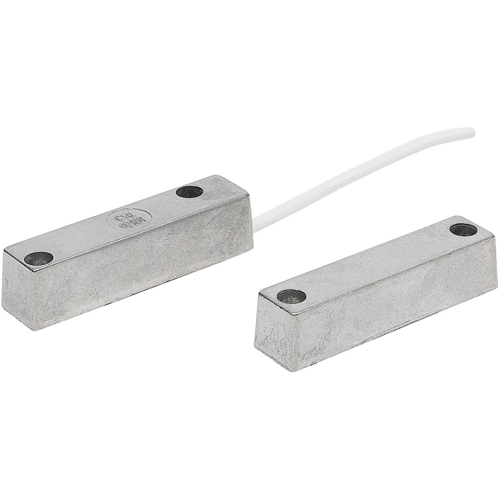 Contatto magnetico NC metallo per infissi sicurezza controllo accessi installazione a vista
