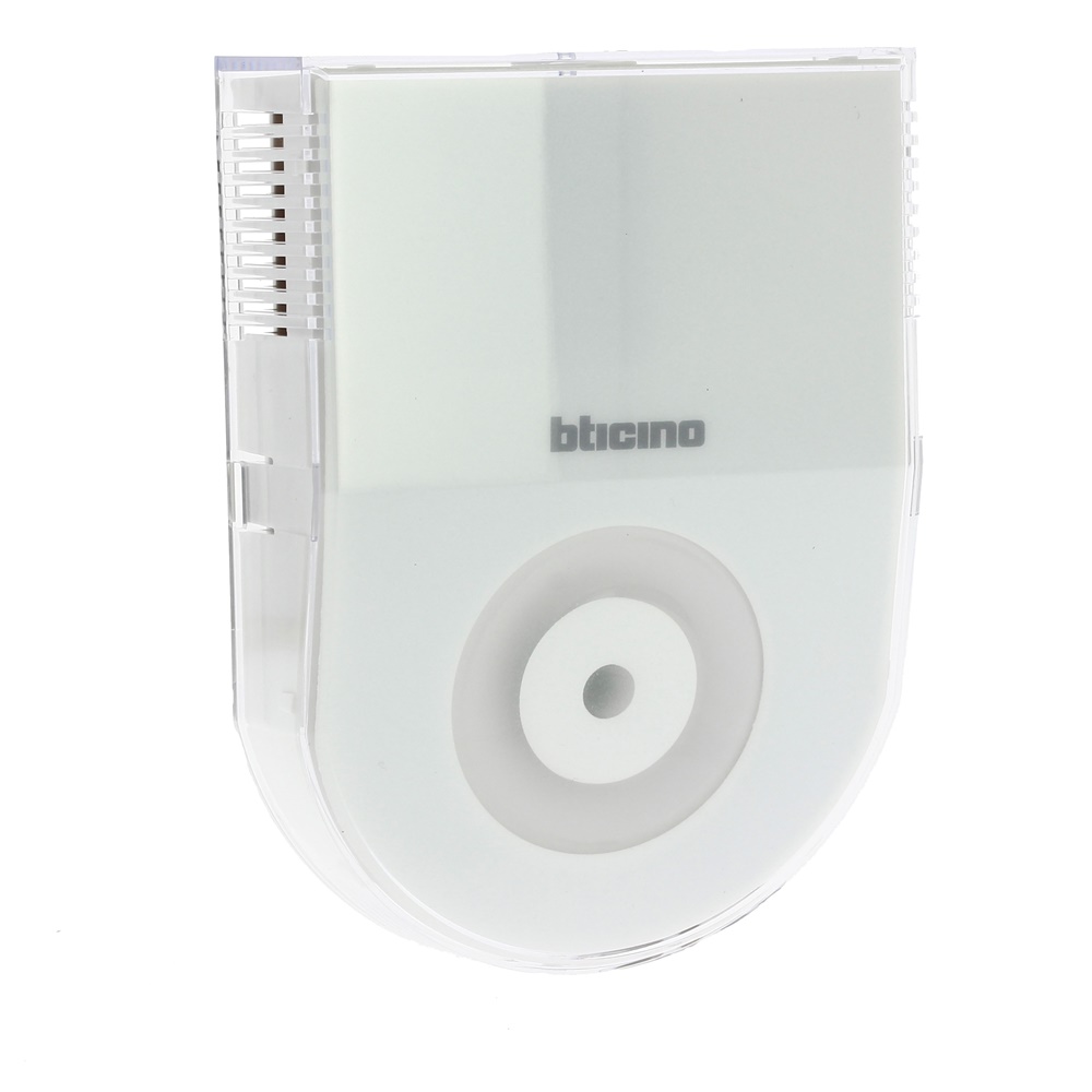 Sirena da interno con avvisatore acustico luminoso, rilevatore temperatura, luce emergenza LED, collegamento BUS per sistemi di sicurezza