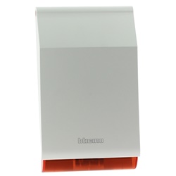 Sirena da esterno radio 868MHz bidirezionale autoalimentata con protezione metallica zincata per sistemi di allarme e sicurezza