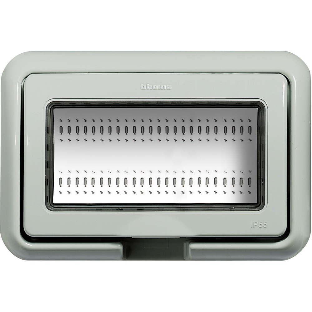 Coperchio IP55 4 moduli incasso scatola 504E grigio