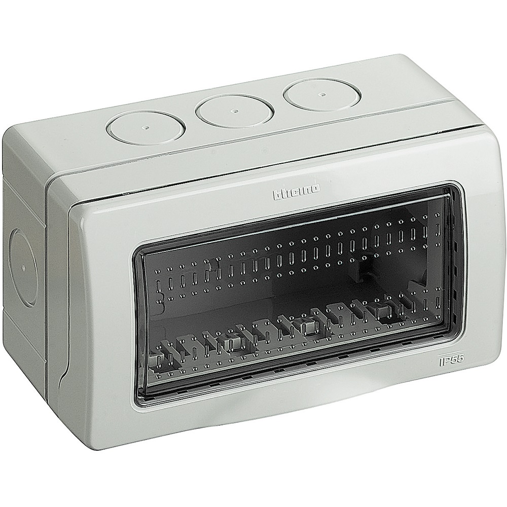Custodia IP55 Idrobox Matix 4 poli per interruttori modulari, protezione polvere e acqua, uso interno ed esterno