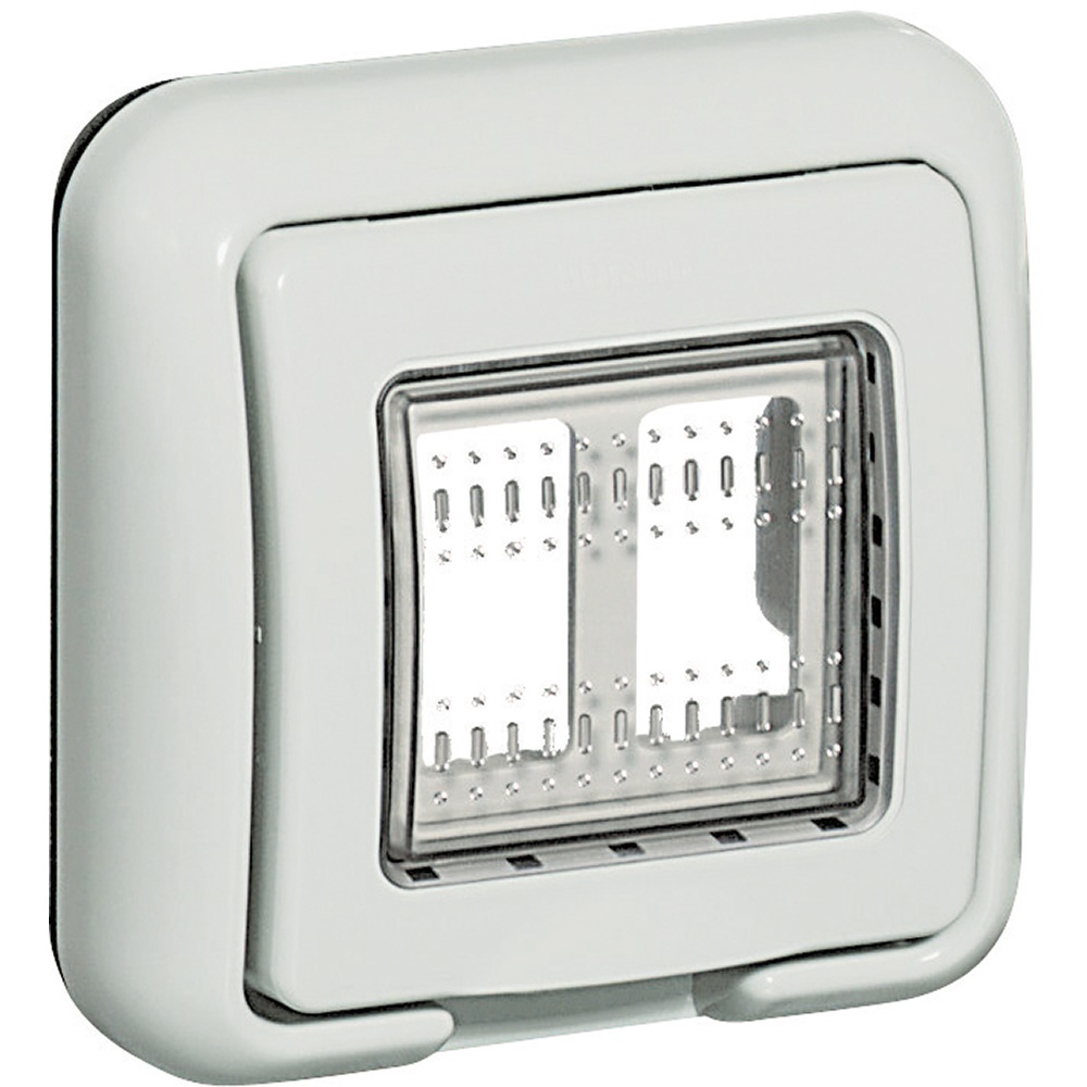 Coperchio IP55 2 moduli per installazione incassata grigio