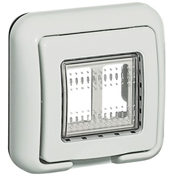 Coperchio IP55 2 moduli per installazione incassata grigio
