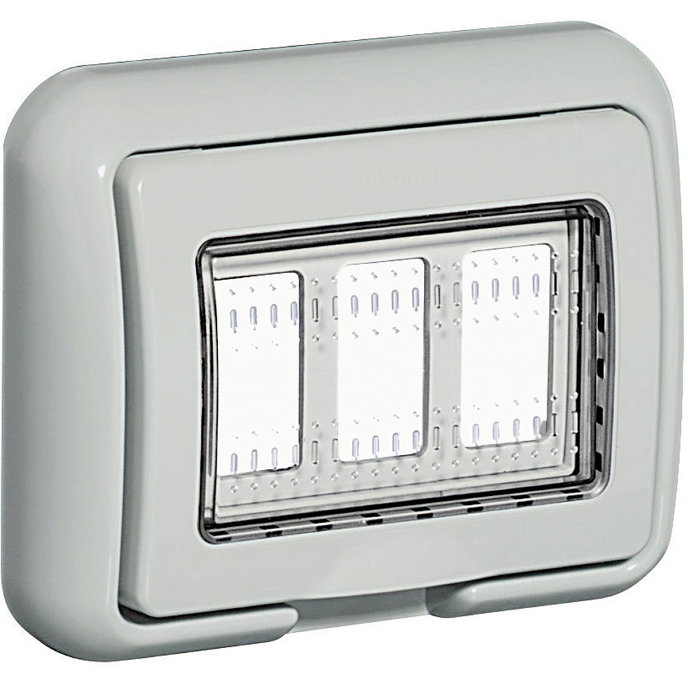 Coperchio IP55 3 moduli per installazione incassata grigio