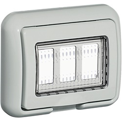 Coperchio IP55 3 moduli per installazione incassata grigio