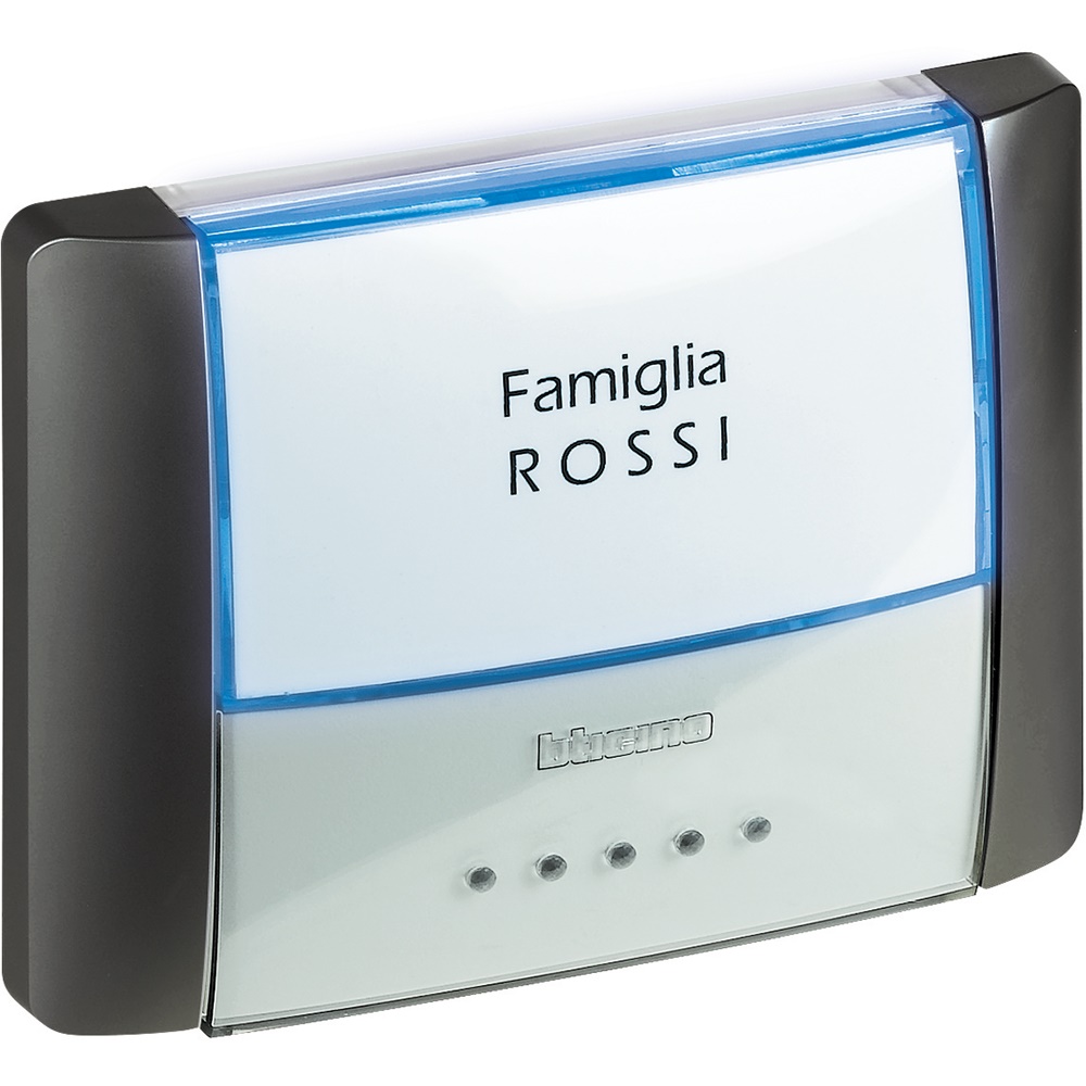Pulsante targa retroilluminato 10A 250V IP55 antracite incasso