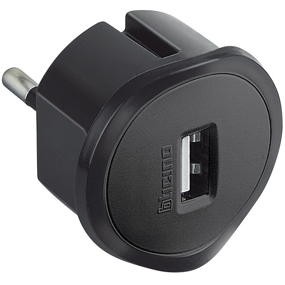 Adattatore spina standard tedesca presa USB 1,5A grigio civile residenziale