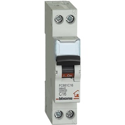 Interruttore magnetotermico bipolare C16 16A 4500A 1P+N protezione sovracorrente residenziale commerciale