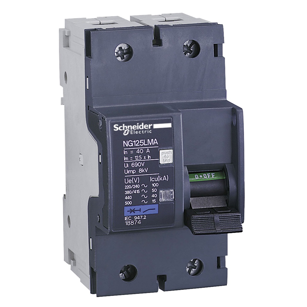 Interruttore magnetico 2P 25A 50kA protezione cortocircuito industriale e residenziale