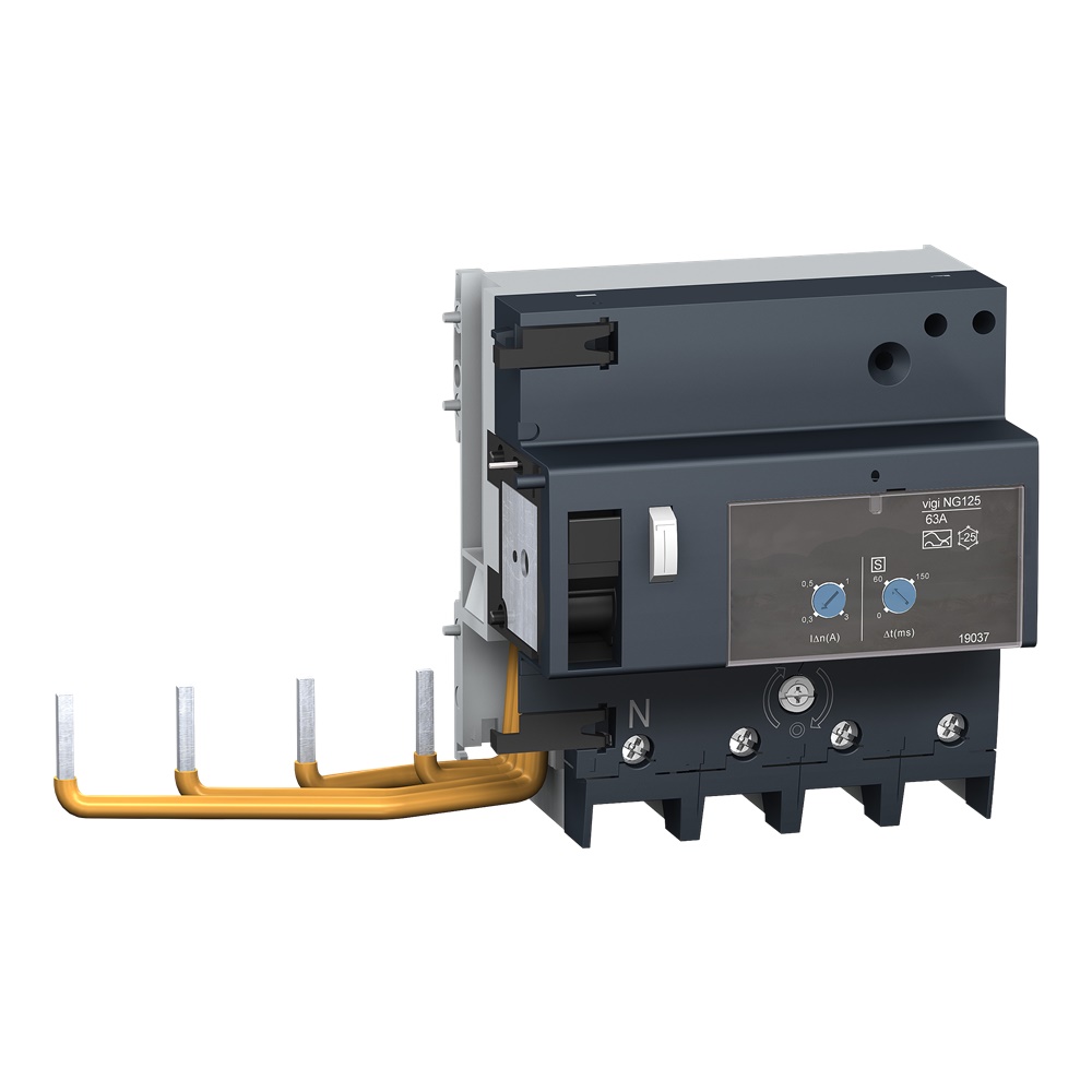 Blocco differenziale Vigi NG125 4P 125A tipo A protezione dispersione terra e cortocircuiti per impianti elettrici industriali