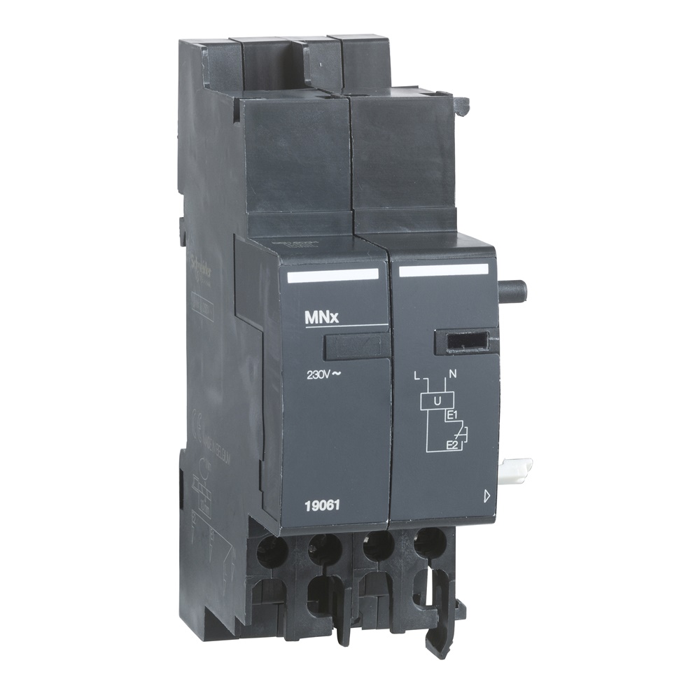 Sganciatore emergenza MNx 220-240Vca bobina minima tensione per NG125 installazione modulare guida DIN