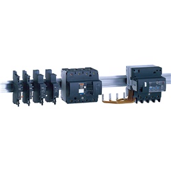 Sganciatore lancio corrente MX+OF 220/415Vca per interruttore NG125 con contatto ausiliario apertura/chiusura, montaggio su guida DIN, uso industriale