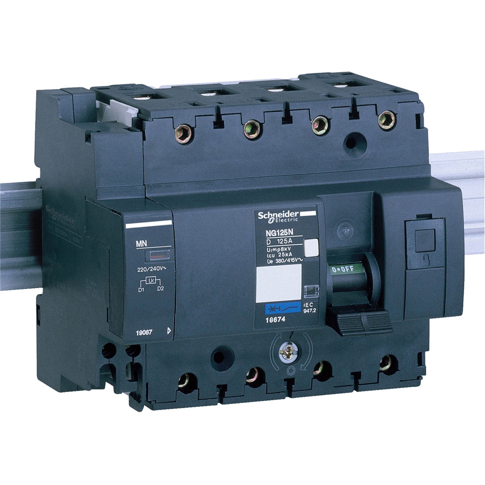 Sganciatore minima tensione MN 220/240Vca per interruttori NG125 montaggio guida DIN