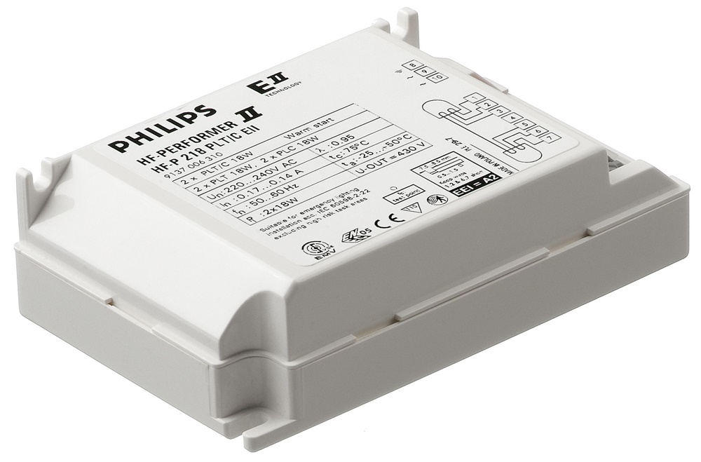 Reattore elettronico HF-Performer II per lampade PL-T/C/R/L/TL5C, alta efficienza energetica, uso industriale e commerciale