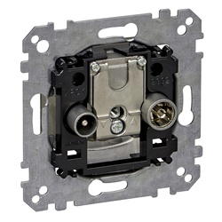 Presa antenna doppia 2 uscite R/TV+SAT inserto System M ambiente sicuro