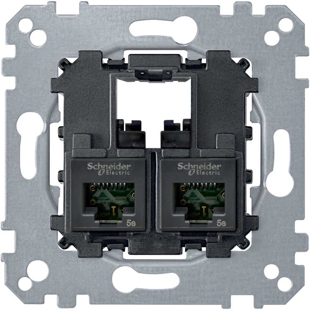 Presa RJ45 doppia Cat6 UTP Merten System M incasso parete IP20 uso dati rete