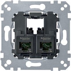 Presa RJ45 doppia Cat6 UTP Merten System M incasso parete IP20 uso dati rete
