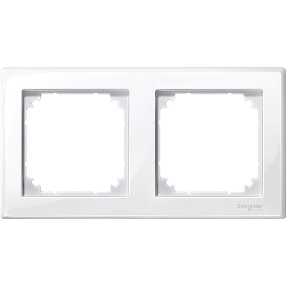 Cornice doppia M-Smart bianco polare lucido per interruttori serie civile KNX Merten System M