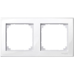 Cornice doppia M-Smart bianco polare lucido per interruttori serie civile KNX Merten System M