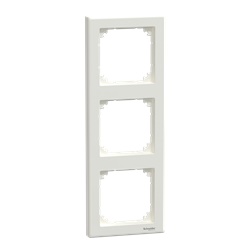 Cornice tripla M-Smart bianco brillante per interruttori Merten System M KNX