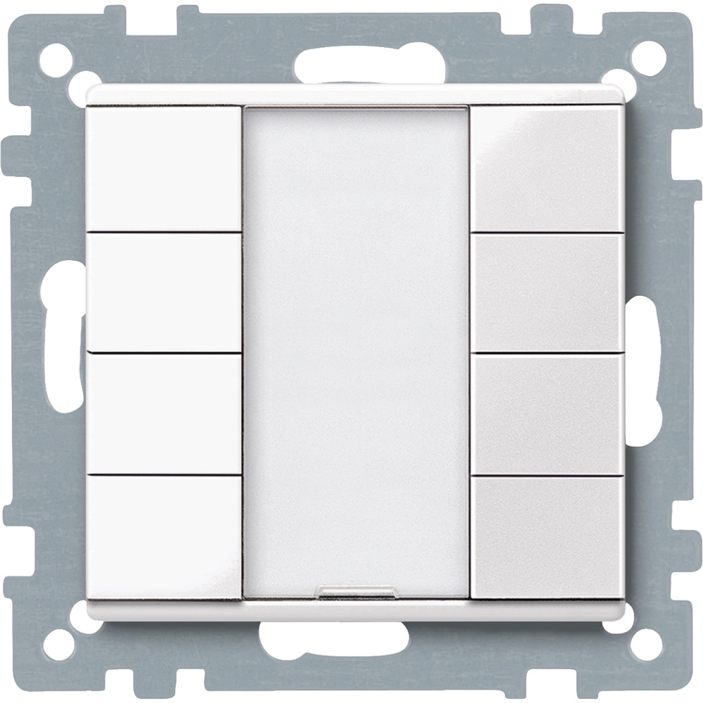 Pulsantiera multifunzione quadrupla KNX bianco polare System M con LED, IP20, per automazione edifici