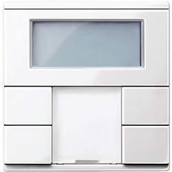 Pulsantiera multifunzione doppia 4 canali con controllo temperatura ambiente bianco polare per System M KNX