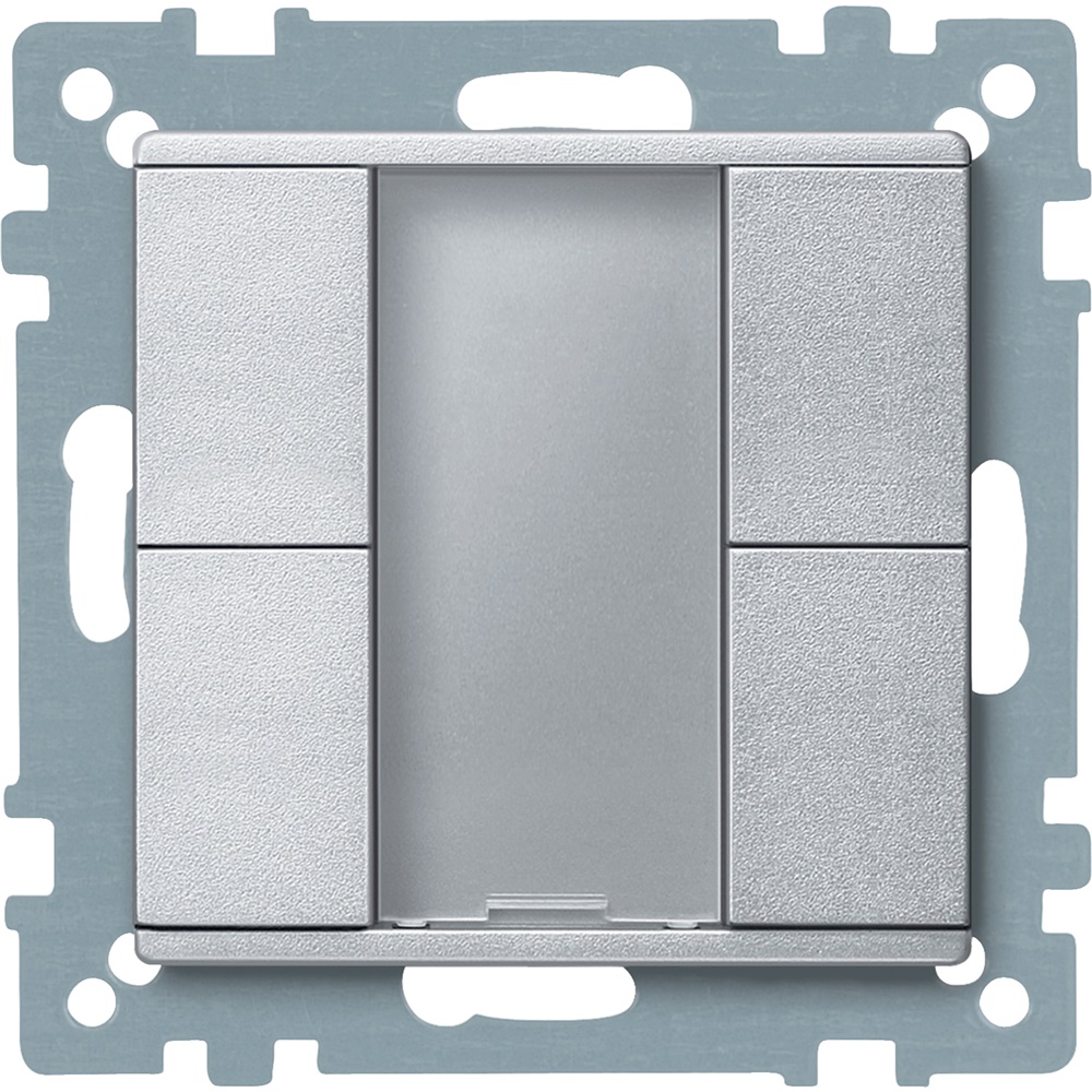 Pulsantiera multifunzione doppia KNX 4 canali alluminio System M per automazione edifici