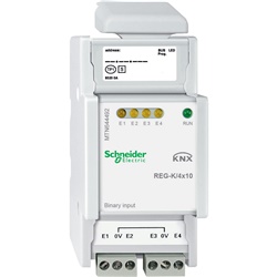 Ingresso binario KNX 4 canali SELV con accoppiatore bus integrato per automazione domestica