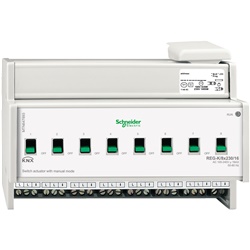 Attuatore commutazione KNX 8 canali 230V 16A modalità manuale per impianti domotici