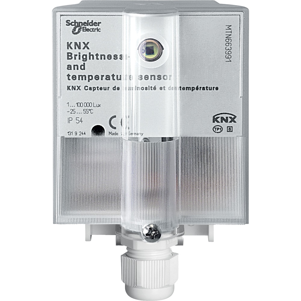 Sensore KNX luminosità temperatura IP54 per controllo veneziane e automazione ambientale