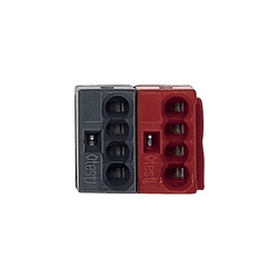 Morsetto collegamento bus rosso/nero 4 coppie anime KNX derivazione rosso/grigio scuro