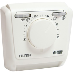 Termostato ambiente meccanico KLIMA 3V con selettore 3 velocità per fancoil riscaldamento e raffreddamento