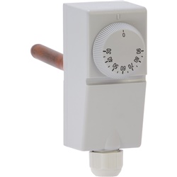 Termostato meccanico immersibile regolabile 10-90°C con canna 1dm per caldaie e pompe termiche