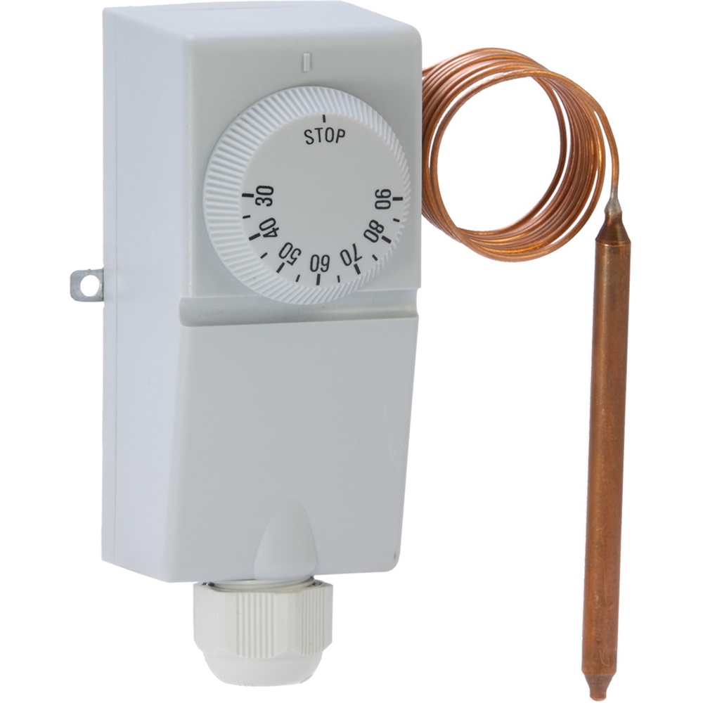 Termostato immersione capillare esterno 1m regolabile per caldaie pompe apparecchi termici