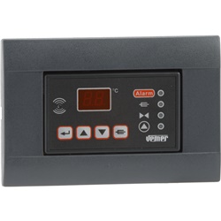 Centralina elettronica incasso gestione controllo termocamino ad acqua con uscite relè pompa elettrovalvola grill e ingresso sonda NTC temperatura acqua