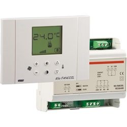 Set termostato ambiente fancoil 3 vie con attuatore controllo remoto e blocco tastiera