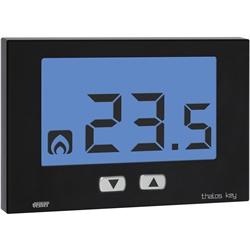 Termostato da parete THALOS KEY 230 Nero con display retroilluminato e blocco tastiera per ambienti pubblici