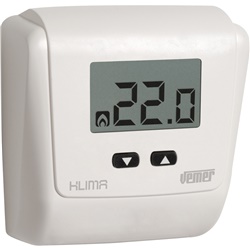 Termostato da parete KLIMA LCD 230 con display, alimentazione rete, blocco tastiera password per ambienti pubblici
