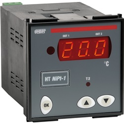 Termoregolatore digitale pannello HT NIPT-1P7A 24/230 VAC per riscaldamento e raffreddamento con ingressi Ni100 Pt100 allarme acustico e visivo display LED rosso